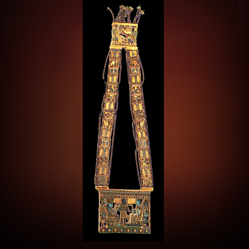 NECKLACE WITH PECTORAL OF TUTANKHAMUN WITH THE GODS OF MEMPHIS