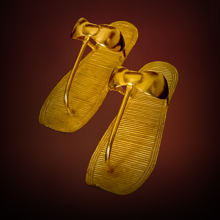 PAIR OF GOLD SANDALS