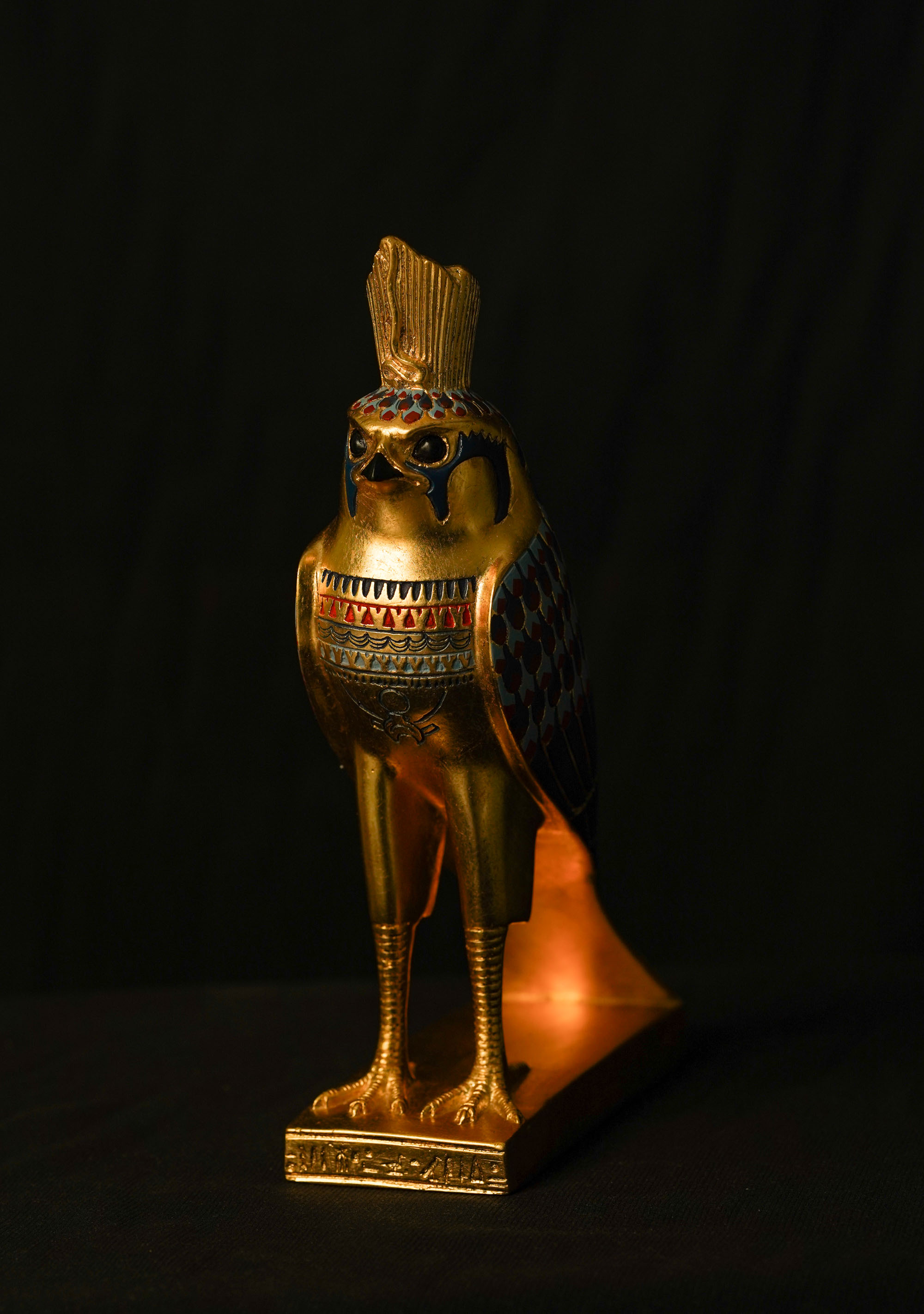 Egyptian God Horus God of the Sky, Museum replica Horus falcon statue.